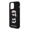 Ochranný kryt na iPhone 15 Pro MAX - Karl Lagerfeld, Liquid Silicone Karl and Choupette Heads Black