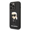 Ochranný kryt na iPhone 15 Pro MAX - Karl Lagerfeld, Liquid Silicone Ikonik NFT Black