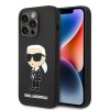 Ochranný kryt na iPhone 15 Pro MAX - Karl Lagerfeld, Liquid Silicone Ikonik NFT Black