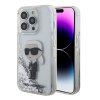 Ochranný kryt na iPhone 15 Pro - Karl Lagerfeld, Liquid Glitter Karl Head Silver