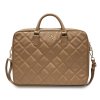 Taška na notebook 15-16" - Guess, Quilted 4G Metal Logo Brown