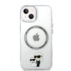 Ochranný kryt na iPhone 15 PLUS - Karl Lagerfeld, IML Karl and Choupette NFT MagSafe Transparent