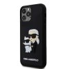 Ochranný kryt na iPhone 12 / 12 Pro - Karl Lagerfeld, 3D Rubber Karl and Choupette Black