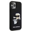Ochranný kryt na iPhone 12 / 12 Pro - Karl Lagerfeld, 3D Rubber Karl and Choupette Black