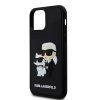 Ochranný kryt na iPhone 12 / 12 Pro - Karl Lagerfeld, 3D Rubber Karl and Choupette Black