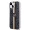 Ochranný kryt na iPhone 15 - Guess, IML 4G Gold Stripe Black
