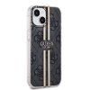 Ochranný kryt na iPhone 15 - Guess, IML 4G Gold Stripe Black