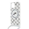 Ochranný kryt na iPhone 13 - Karl Lagerfeld, IML Monogram Crossbody K&CH Heads Magsafe Transparent