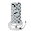 Ochranný kryt na iPhone 13 - Karl Lagerfeld, IML Monogram Crossbody K&CH Heads Magsafe Transparent