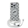 Ochranný kryt na iPhone 15 Pro - Karl Lagerfeld, IML Monogram Crossbody K&CH Heads Magsafe Transparent