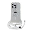 Ochranný kryt na iPhone 15 Pro - Karl Lagerfeld, IML Crossbody Choupette Head Magsafe Transparent