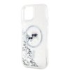 Ochranný kryt na iPhone 15 - Karl Lagerfeld, Liquid Glitter Karl and Choupette Heads MagSafe Transparent