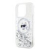 Ochranný kryt na iPhone 15 Pro - Karl Lagerfeld, Liquid Glitter Choupette Head MagSafe Transparent
