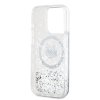 Ochranný kryt na iPhone 15 Pro - Karl Lagerfeld, Liquid Glitter Choupette Head MagSafe Transparent
