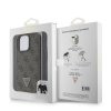 Ochranný kryt s crossbody popruhem na iPhone 16 Pro MAX - Guess, 4G Strass Triangle Metal Logo Brown