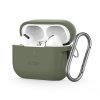 Pouzdro s karabinou na sluchátka AirPods Pro 1/2 - Tech-Protect, Silicone Hook Olive Green