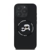 Ochranný kryt na iPhone 16 Pro - Karl Lagerfeld, Silicone K&CH Heads MagSafe Black