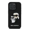 Ochranný kryt na iPhone 16 Pro MAX - Karl Lagerfeld, 3D Rubber Karl and Choupette Black