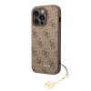 Ochranný kryt na iPhone 14 Pro - Guess, 4G Charms Tone on Tone Brown