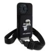 Ochranný kryt na iPhone 16 Pro MAX - Karl Lagerfeld, Saffiano Crossbody Karl and Choupette Black
