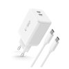 Rychlá nabíječka do sítě - Tech-Protect, NC45W-GAN PD45W White + USB-C kabel