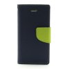 Pouzdro / kryt pro Apple iPhone 5 / 5S / SE - Mercury, Fancy Diary Navy/Lime