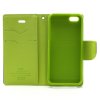 Pouzdro / kryt pro Apple iPhone 5 / 5S / SE - Mercury, Fancy Diary Navy/Lime