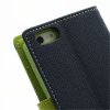 Pouzdro / kryt pro Apple iPhone 5 / 5S / SE - Mercury, Fancy Diary Navy/Lime
