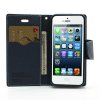 Pouzdro / kryt pro Apple iPhone 5 / 5S / SE - Mercury, Fancy Diary Mint/Navy