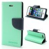 Pouzdro / kryt pro Apple iPhone 5 / 5S / SE - Mercury, Fancy Diary Mint/Navy