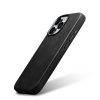 Kožený obal na iPhone 15 Pro - iCarer, OilWax MagSafe Black