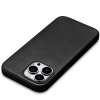 Kožený obal na iPhone 15 Pro - iCarer, OilWax MagSafe Black