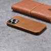 Kožený obal na iPhone 15 Pro - iCarer, OilWax MagSafe Camel