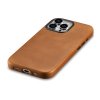 Kožený obal na iPhone 15 Pro - iCarer, OilWax MagSafe Camel