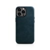 Kožený obal na iPhone 14 Pro - iCarer, OilWax MagSafe Blue