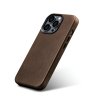 Kožený obal na iPhone 14 Pro - iCarer, OilWax MagSafe Brown