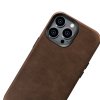 Kožený obal na iPhone 14 Pro - iCarer, OilWax MagSafe Brown