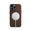 Kožený obal na iPhone 14 Pro - iCarer, OilWax MagSafe Brown