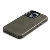 Kožený obal na iPhone 14 Pro - iCarer, OilWax MagSafe Gray