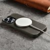 Kožený obal na iPhone 14 Pro - iCarer, OilWax MagSafe Gray