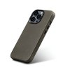 Kožený obal na iPhone 14 Pro - iCarer, OilWax MagSafe Gray