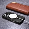 Kožený obal na iPhone 16 Pro - iCarer, OilWax MagSafe Black