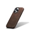 Kožený obal na iPhone 16 Pro - iCarer, OilWax MagSafe Brown