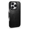 Knížkové pouzdro na iPhone 16 Pro - iCarer, Oil Wax Real Leather MagSafe Black