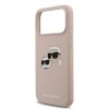 Ochranný kryt na iPhone 17 Pro MAX - Karl Lagerfeld, Silicone Double Heads MagSafe Pink