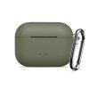 Pouzdro s karabinou na sluchátka AirPods Pro 3 - Tech-Protect, Silicone Hook Olive Green