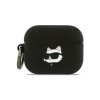 Pouzdro pro sluchátka AirPods Pro 3 - Karl Lagerfeld, 3D Logo NFT Choupette Head Black