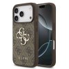 Ochranný kryt na iPhone 17 Pro - Guess, 4G Metal Logo Brown