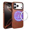 Kožený obal na iPhone 17 Pro - iCarer, OilWax MagSafe Brown