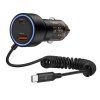Auto-nabíječka s USB-C kabelem - Tech-Protect, CC05 2-port PD60W